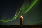 Aurora Borealis over Klfshamarsvk lighthouse